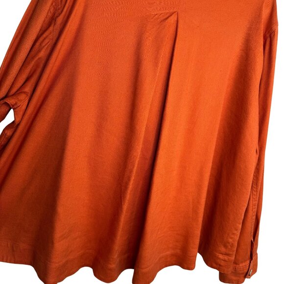 Chicos Orange Button-Up Jacket Linen Blend w/ Gold Accents Chicos Sz 4 (XXL/20)‎ - Picture 5 of 9